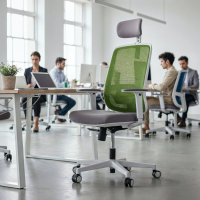 Ergonomischer Bürostuhl Kaito white, mit Kopfstütze