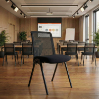 Konferenzstuhl Dora mit Netzrückenlehne, stapelbar