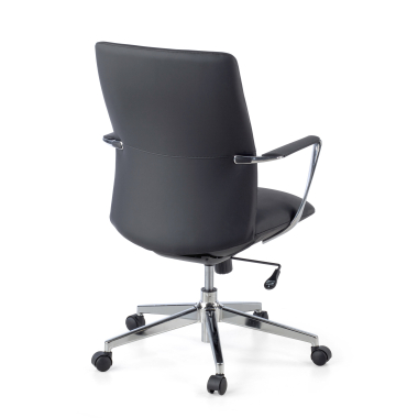 chefsessel schwarz niedriger rucken kunstleder feste armlehnen 9