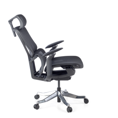 ergonomischer burostuhl schwarz aerofit schwarzes gestell netzstoff 4d verstellbare armlehnen doppelte lordosenstutze kopfstutze 5