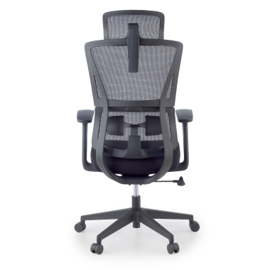 ergonomischer burostuhl schwarz mit kopfstutze stoff feste armlehnen doppelte lordosenstutze kopfstutze 6
