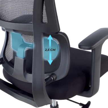 ergonomischer burostuhl schwarz mit kopfstutze stoff feste armlehnen doppelte lordosenstutze kopfstutze 8
