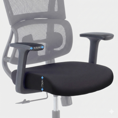 ergonomischer burostuhl schwarz mit kopfstutze stoff feste armlehnen doppelte lordosenstutze kopfstutze 10