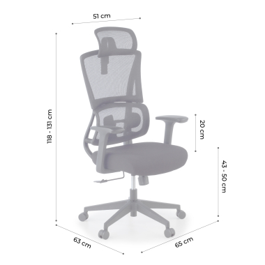 ergonomischer burostuhl schwarz mit kopfstutze stoff feste armlehnen doppelte lordosenstutze kopfstutze 13