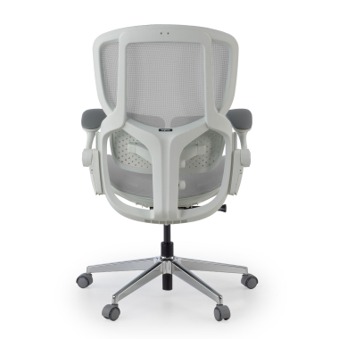 ergonomischer burostuhl weiss grau erghos one ohne kopfstutze netzstoff 3d verstellbare armlehnen doppelte lordosenstutze 13