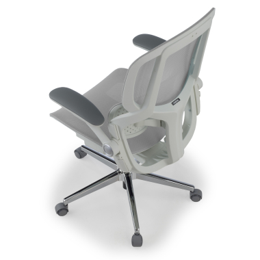 ergonomischer burostuhl weiss grau erghos one ohne kopfstutze netzstoff 3d verstellbare armlehnen doppelte lordosenstutze 14