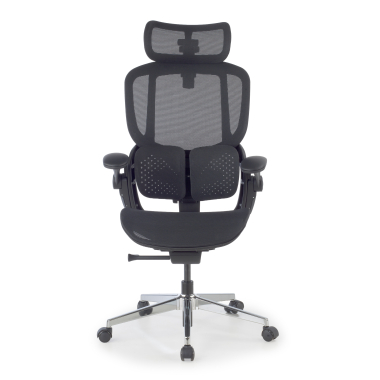 ergonomischer burostuhl schwarz erghos one mit kopfstutze netzstoff 3d verstellbare armlehnen doppelte lordosenstutze kopfstutze 5