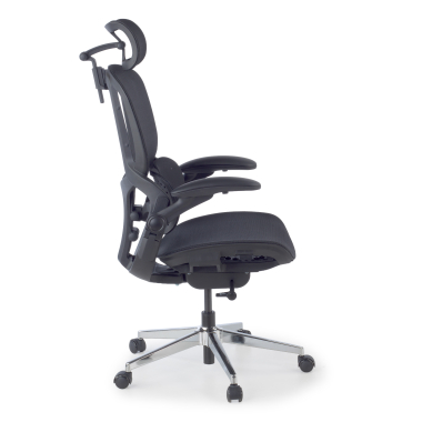 ergonomischer burostuhl schwarz erghos one mit kopfstutze netzstoff 3d verstellbare armlehnen doppelte lordosenstutze kopfstutze 3