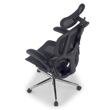ergonomischer burostuhl schwarz erghos one mit kopfstutze netzstoff 3d verstellbare armlehnen doppelte lordosenstutze kopfstutze 13