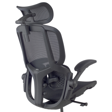 ergonomischer burostuhl schwarz erghos one mit kopfstutze netzstoff 3d verstellbare armlehnen doppelte lordosenstutze kopfstutze 14