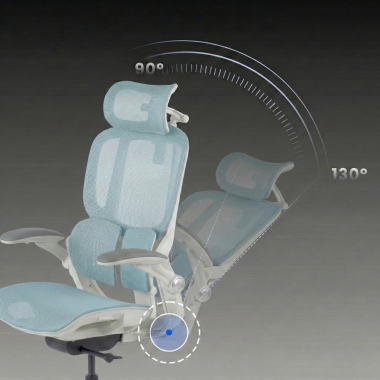 ergonomischer burostuhl weiss blau erghos one mit kopfstutze netzstoff 3d verstellbare armlehnen doppelte lordosenstutze kopfstutze 10
