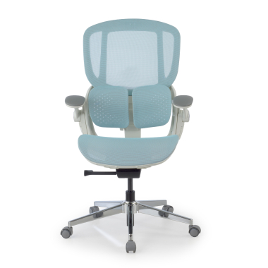ergonomischer burostuhl weiss blau erghos one ohne kopfstutze netzstoff 3d verstellbare armlehnen doppelte lordosenstutze 10