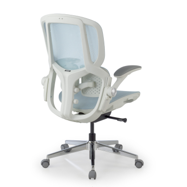 ergonomischer burostuhl weiss blau erghos one ohne kopfstutze netzstoff 3d verstellbare armlehnen doppelte lordosenstutze 11