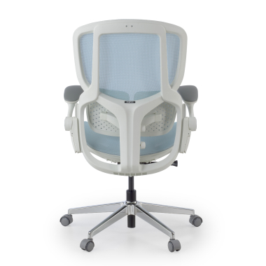 ergonomischer burostuhl weiss blau erghos one ohne kopfstutze netzstoff 3d verstellbare armlehnen doppelte lordosenstutze 12