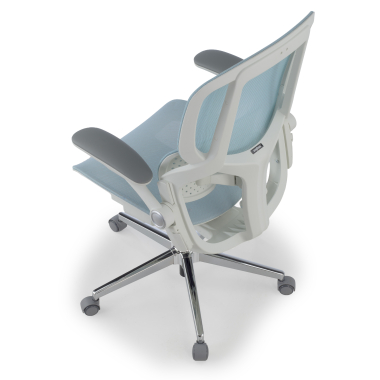 ergonomischer burostuhl weiss blau erghos one ohne kopfstutze netzstoff 3d verstellbare armlehnen doppelte lordosenstutze 13