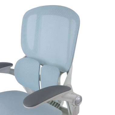ergonomischer burostuhl weiss blau erghos one ohne kopfstutze netzstoff 3d verstellbare armlehnen doppelte lordosenstutze 15