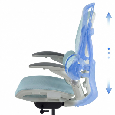 ergonomischer burostuhl weiss blau erghos one ohne kopfstutze netzstoff 3d verstellbare armlehnen doppelte lordosenstutze 8