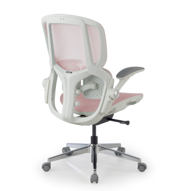 ergonomischer burostuhl weiss rosa erghos one ohne kopfstutze netzstoff 3d verstellbare armlehnen doppelte lordosenstutze 11