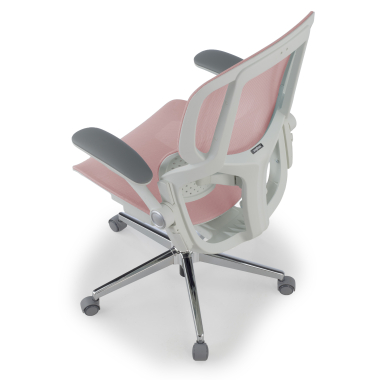 ergonomischer burostuhl weiss rosa erghos one ohne kopfstutze netzstoff 3d verstellbare armlehnen doppelte lordosenstutze 13