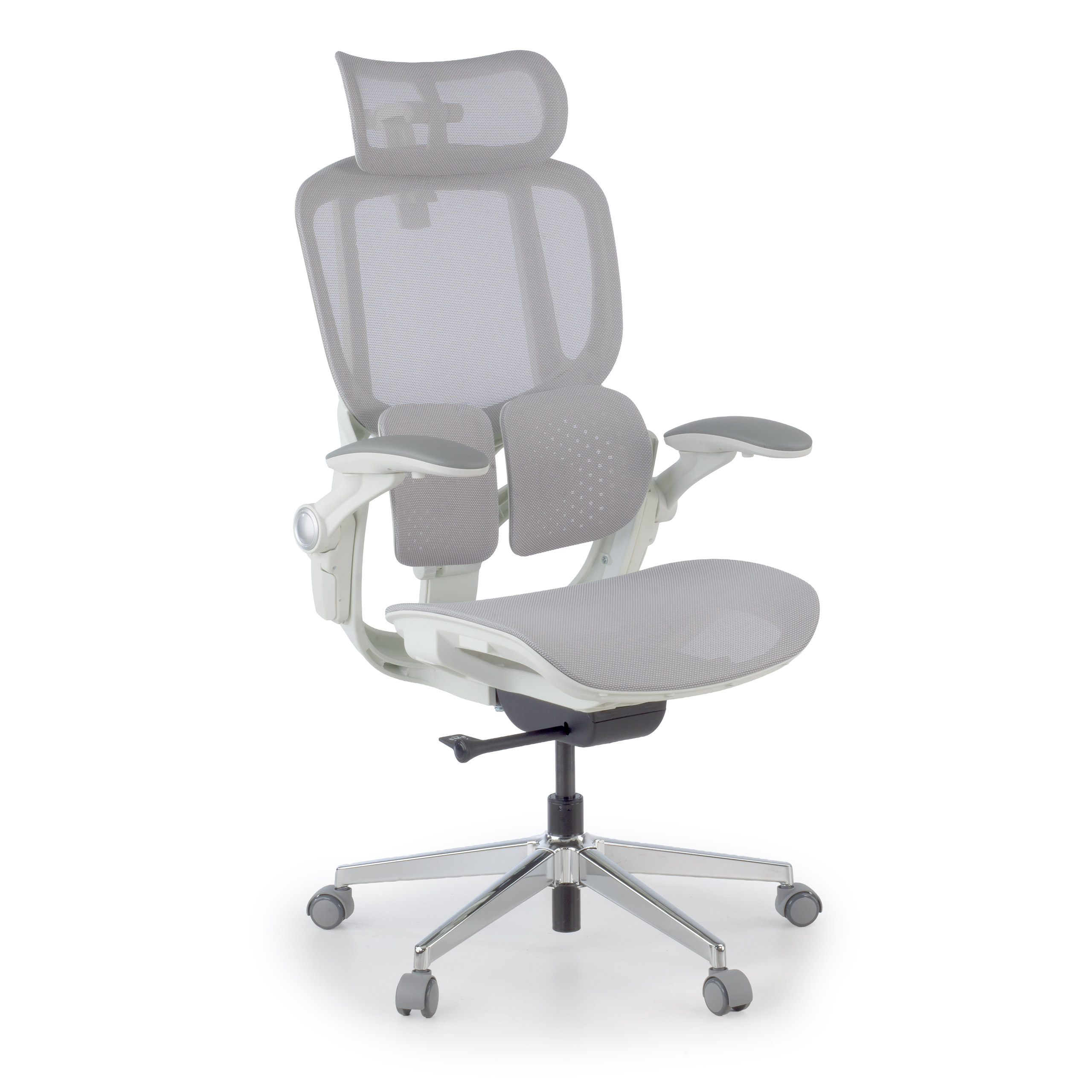 Ergonomischer Stuhl mit Kopfstütze Erghos One, orthopädisch, doppelte Lendenwirbelstütze