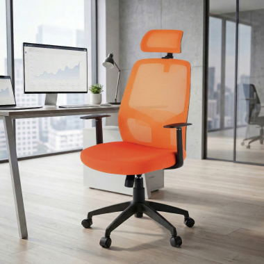 burostuhl orange argos netzstoff feste armlehnen kopfstutze 2
