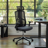 Ergonomischer Bürostuhl Quick, bionische Rückenlehne, Kopfstütze