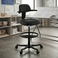 Bürohocker Erghos, Neigbare Rückenlehne, Drehstuhl
