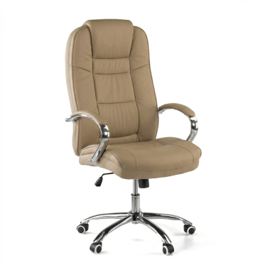 chefsessel beige adana kunstleder gepolsterte armlehnen 1