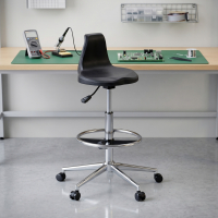 Arbeitshocker mit Rückenlehne Polytec, ergonomisch