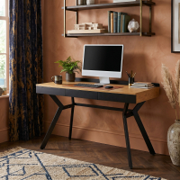 Bürotisch Vegas, aus Eichenholz und Stahl, edles Finish