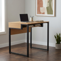 Bürotisch Philadelphia, Holz und Stahl, kompaktes Design