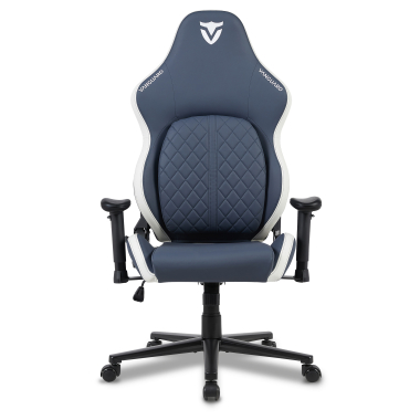 gaming stuhl weiss blau vanguard kunstleder bewegliche armlehnen kopfstutzen kissen kopfstutze 3
