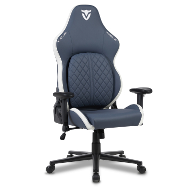 gaming stuhl weiss blau vanguard kunstleder bewegliche armlehnen kopfstutzen kissen kopfstutze 13