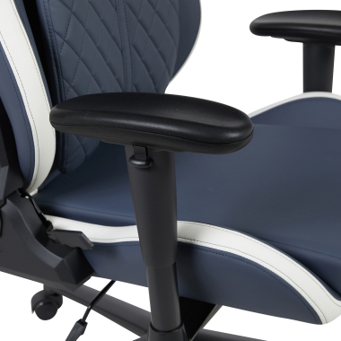 gaming stuhl weiss blau vanguard kunstleder bewegliche armlehnen kopfstutzen kissen kopfstutze 7