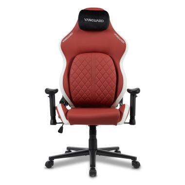 gaming stuhl weiss rot vanguard kunstleder bewegliche armlehnen kopfstutzen kissen kopfstutze 9