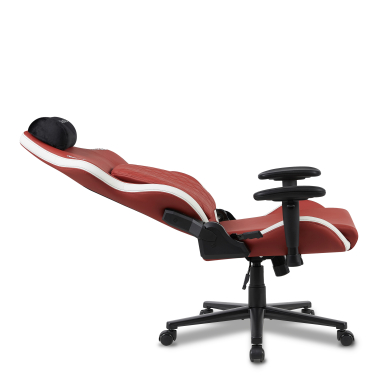 gaming stuhl weiss rot vanguard kunstleder bewegliche armlehnen kopfstutzen kissen kopfstutze 12