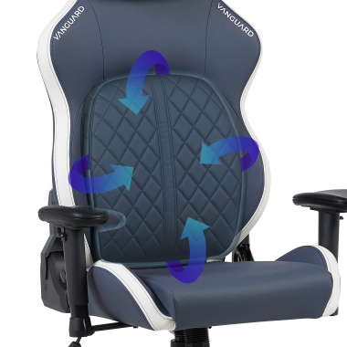 gaming stuhl weiss blau vanguard kunstleder bewegliche armlehnen kopfstutzen kissen kopfstutze 11