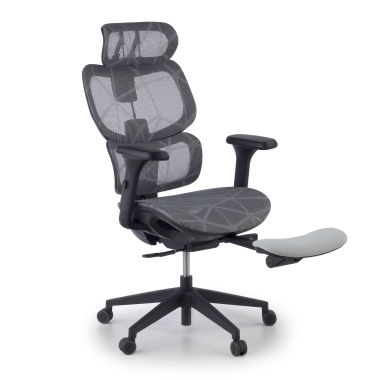 ergonomischer burostuhl grau every netzstoff 3d verstellbare armlehnen kopfstutze ausziehbare fussstutze 6