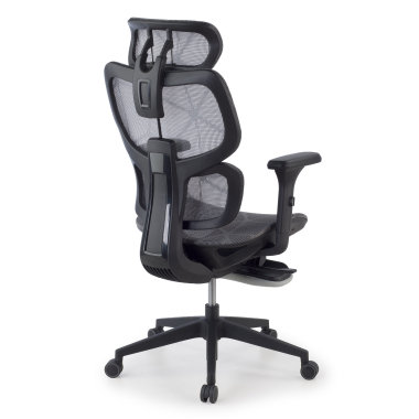ergonomischer burostuhl grau every netzstoff 3d verstellbare armlehnen kopfstutze ausziehbare fussstutze 12