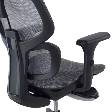 ergonomischer burostuhl grau every netzstoff 3d verstellbare armlehnen kopfstutze ausziehbare fussstutze 9