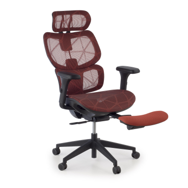 ergonomischer burostuhl rot every netzstoff 3d verstellbare armlehnen kopfstutze ausziehbare fussstutze 4