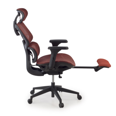 ergonomischer burostuhl rot every netzstoff 3d verstellbare armlehnen kopfstutze ausziehbare fussstutze 7