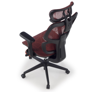 ergonomischer burostuhl rot every netzstoff 3d verstellbare armlehnen kopfstutze ausziehbare fussstutze 13