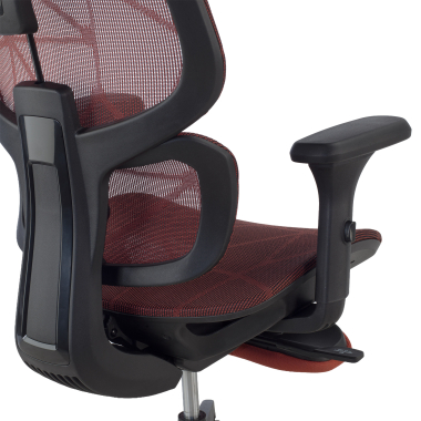 ergonomischer burostuhl rot every netzstoff 3d verstellbare armlehnen kopfstutze ausziehbare fussstutze 9