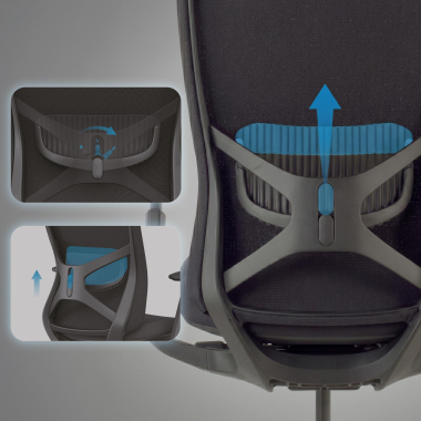ergonomischer burostuhl schwarz gemini stoff 4d verstellbare armlehnen 6