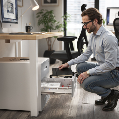 Persönlicher Stauraum, ordentlicher Arbeitsplatz