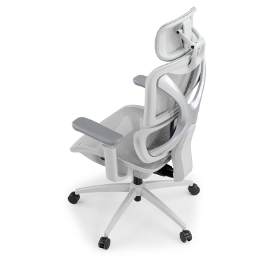 ergonomischer burostuhl weiss grau velstrom netzstoff 3d verstellbare armlehnen doppelte lordosenstutze kopfstutze 14