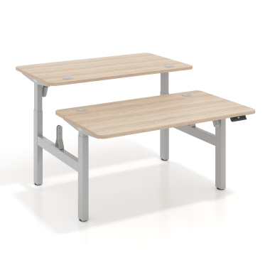 hohenverstellbarer schreibtisch aluminio flax oak erghos go 1