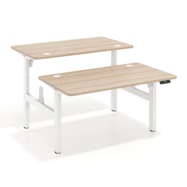 hohenverstellbarer schreibtisch weiss flax oak erghos go 1