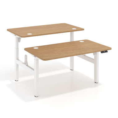 hohenverstellbarer schreibtisch weiss red oak erghos go 1